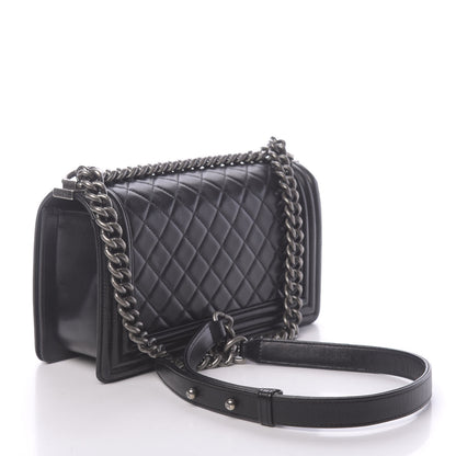 Chanel Lambskin Quilted Medium Boy Flap Black 3 of 12