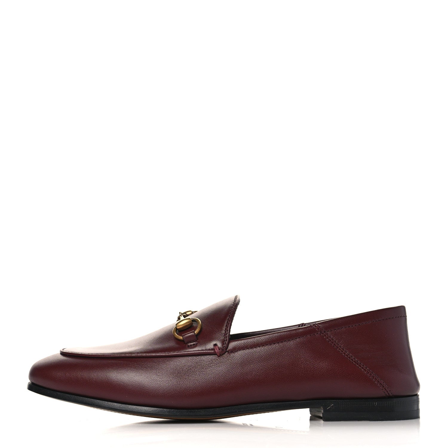 Gucci Lambskin Womens Brixton Horsebit Loafers 37 Vintage Bordeaux 1 of 9