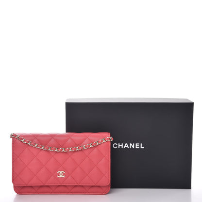 Chanel Caviar Quilted Wallet On Chain WOC Dark Pink 9 of 9