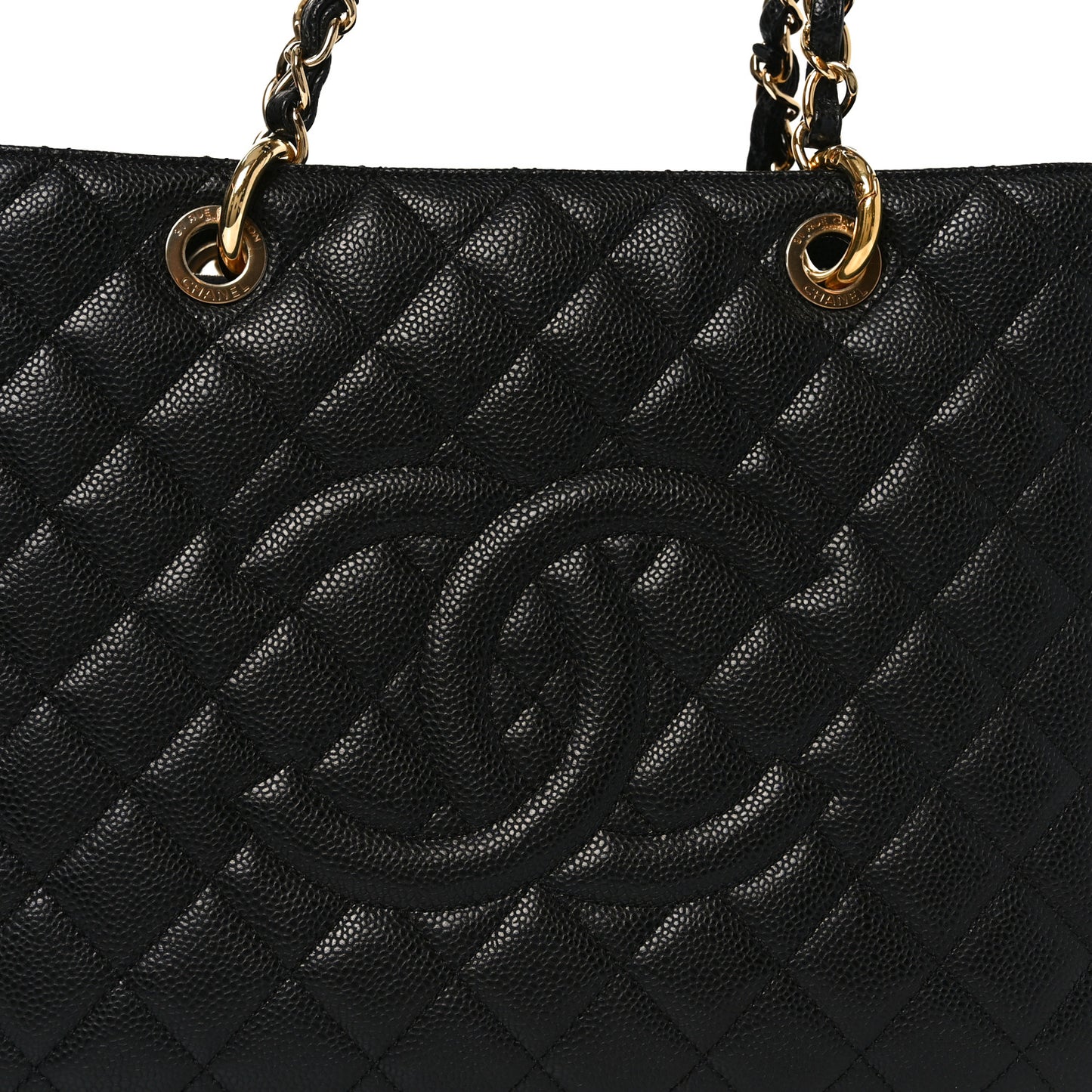 Caviar Quilted Grand Shopping Tote GST Black