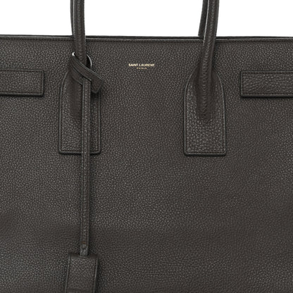 Saint Laurent Grained Calfskin Large Sac de Jour Carryall Earth 8 of 16