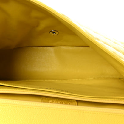 Chanel Caviar Quilted Maxi Single Flap Yellow 5 of 12