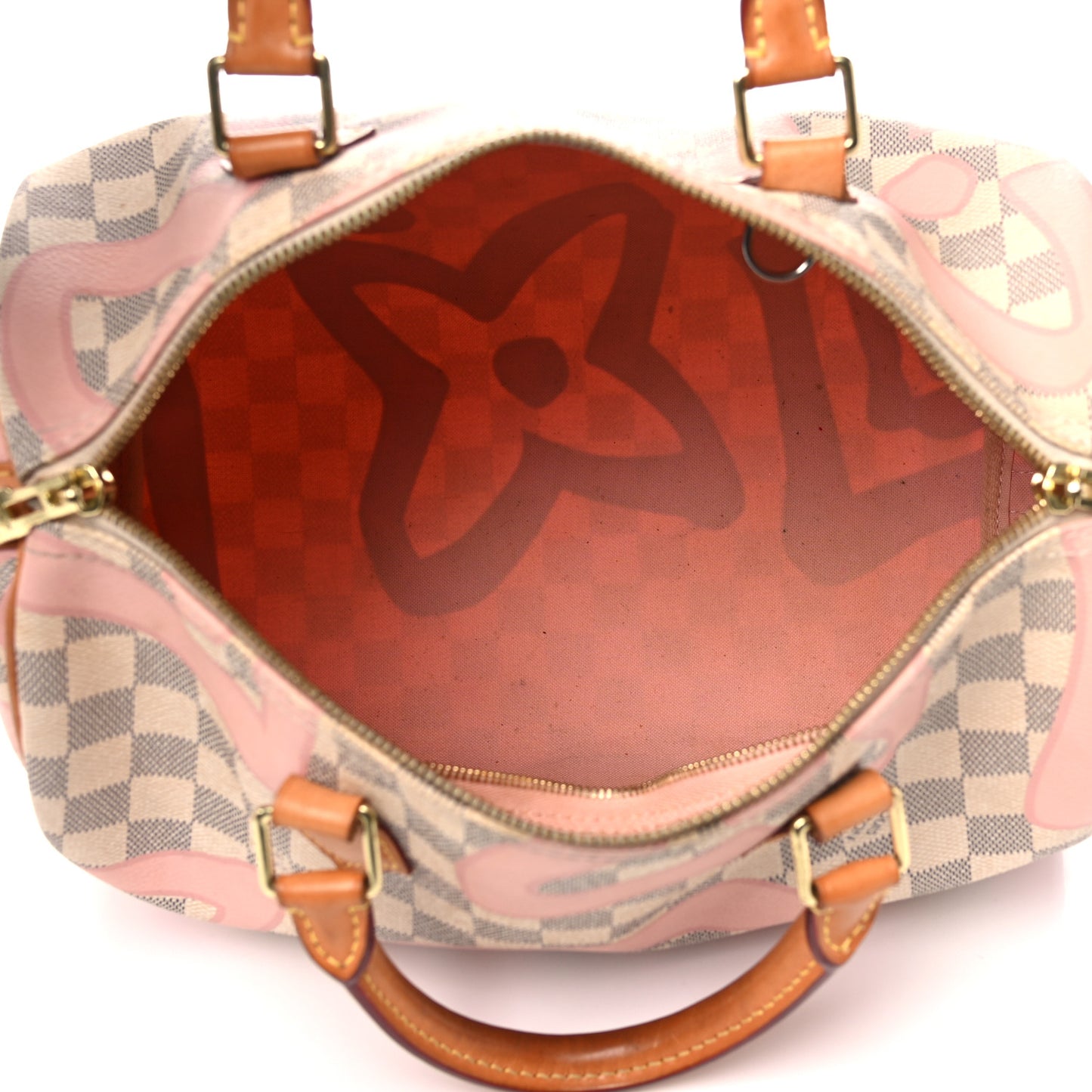 Damier Azur Tahitienne Speedy Bandouliere 30 Rose Ballerine