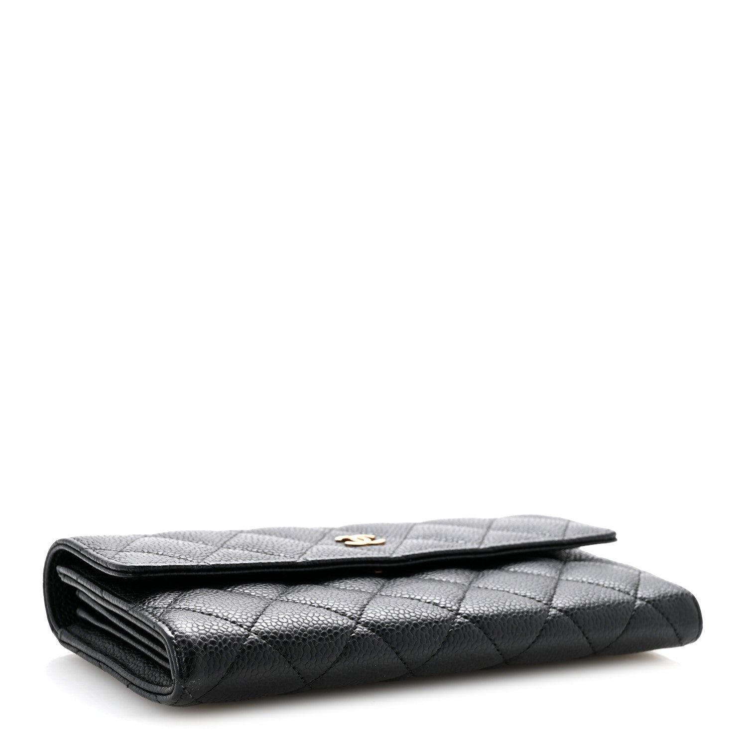 Chanel Caviar Quilted Large Gusset Flap Wallet Black 4 of 10