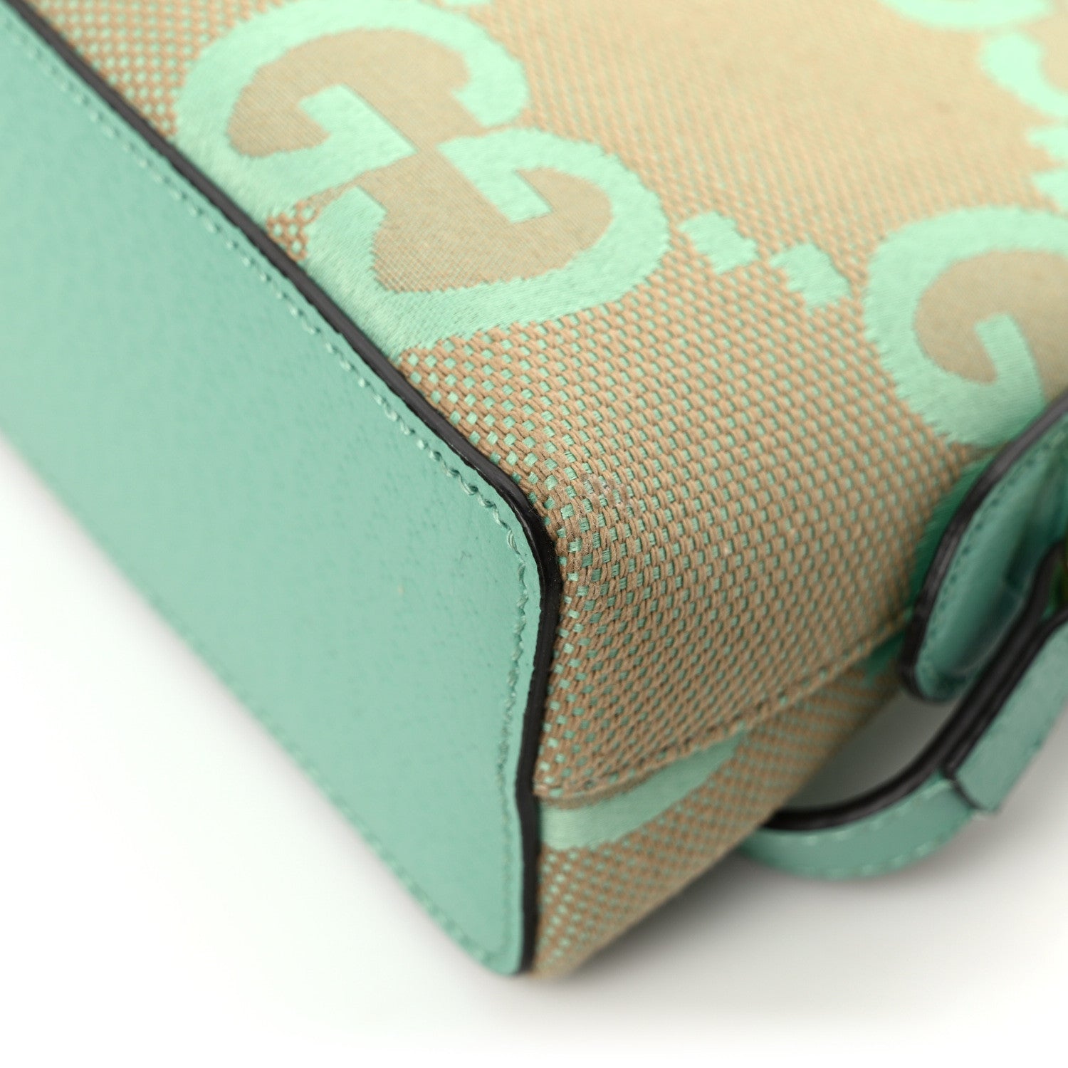 Gucci Monogram Jumbo GG Textured Dollar Calfskin Small Ophidia Dome Shoulder Bag Beige Pepperlight Mint 10 of 11