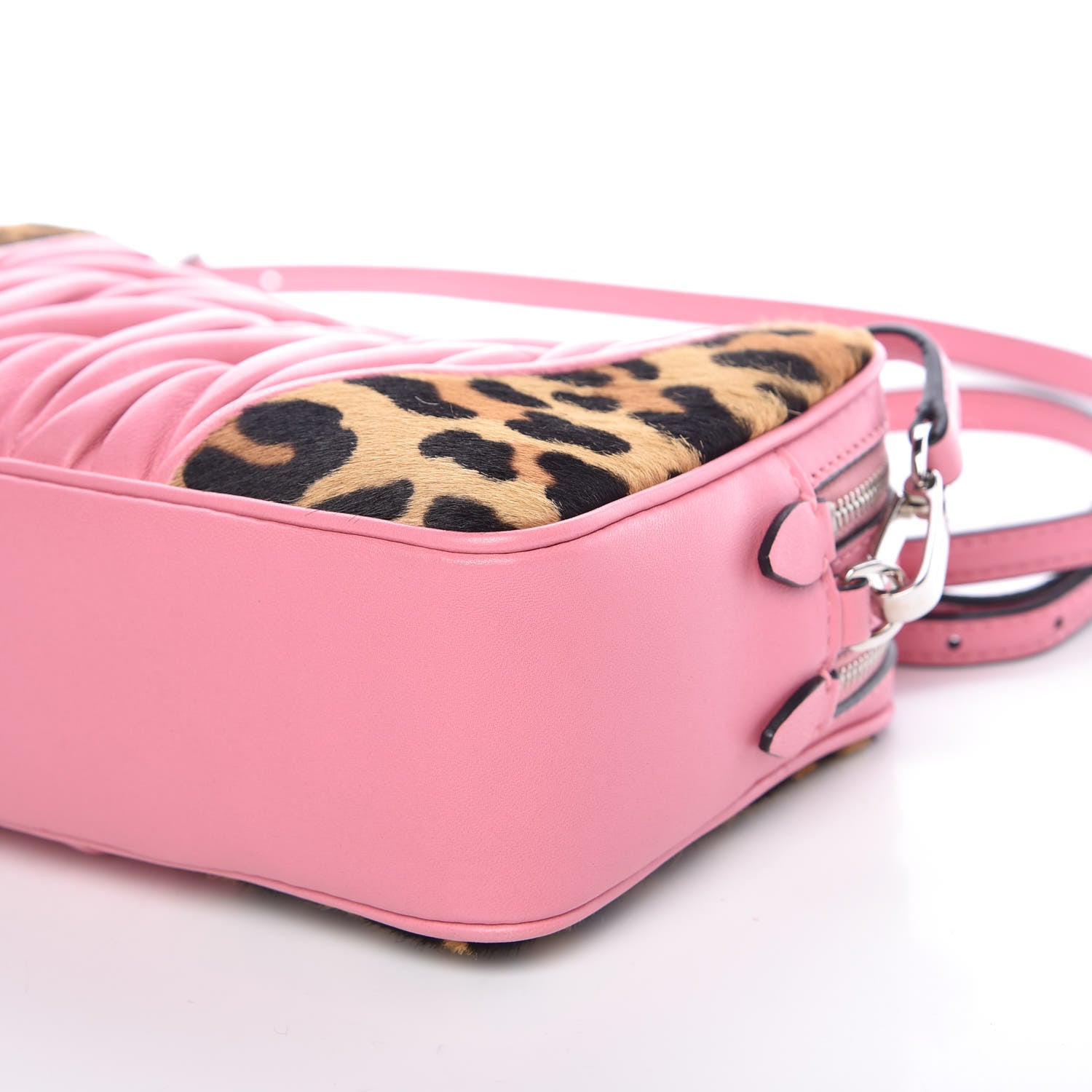Miu Miu Nappa Matelasse Cavallino Patch Double Zip Shoulder Bag Miele Moro 8 of 14