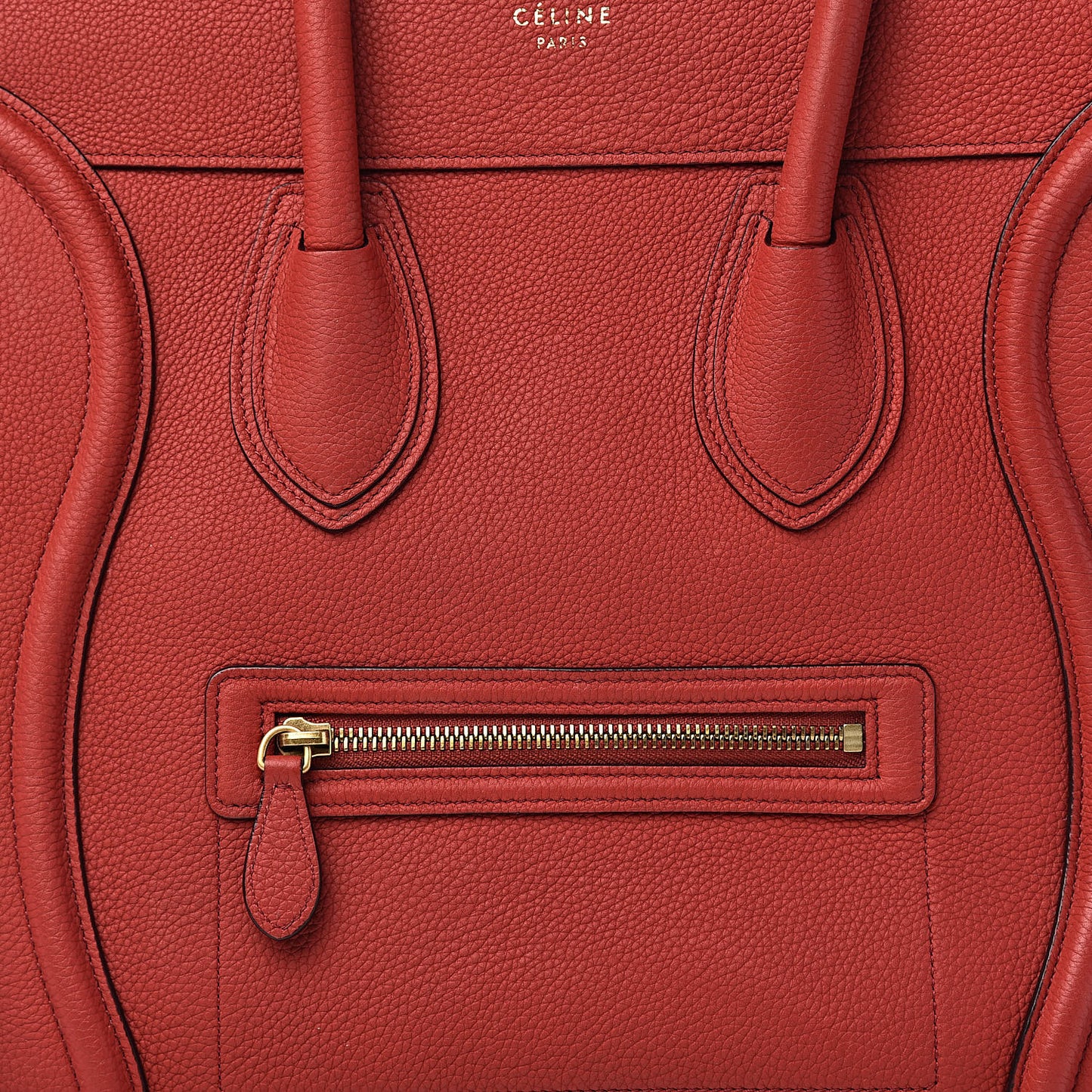 Drummed Calfskin Mini Luggage Coquelicot