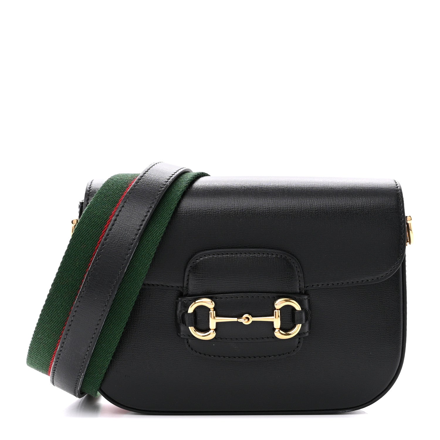 Gucci Azalea Calfskin Web Mini Horsebit 1955 Shoulder Bag Black 1 of 17