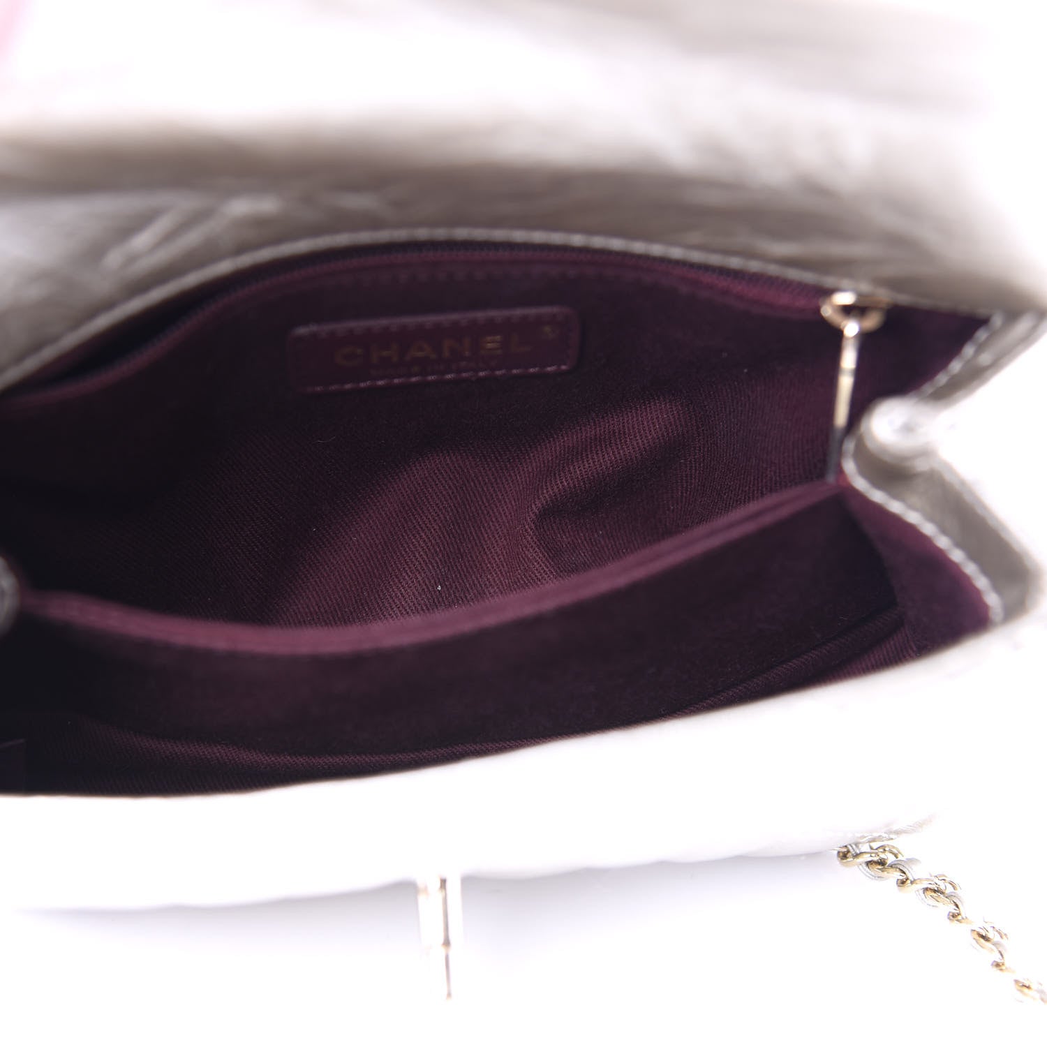 Chanel Metallic Aged Calfskin Quilted Mini Coco Handle Flap Silver 5 of 9