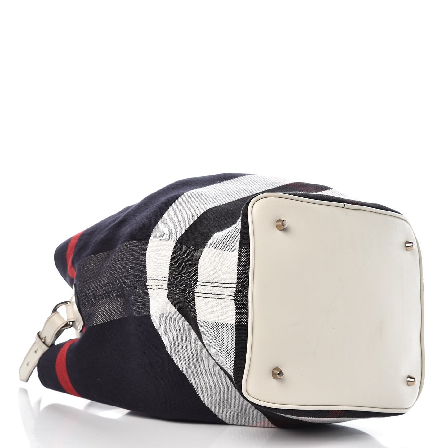Canvas Mega Check Medium Ashby Hobo White