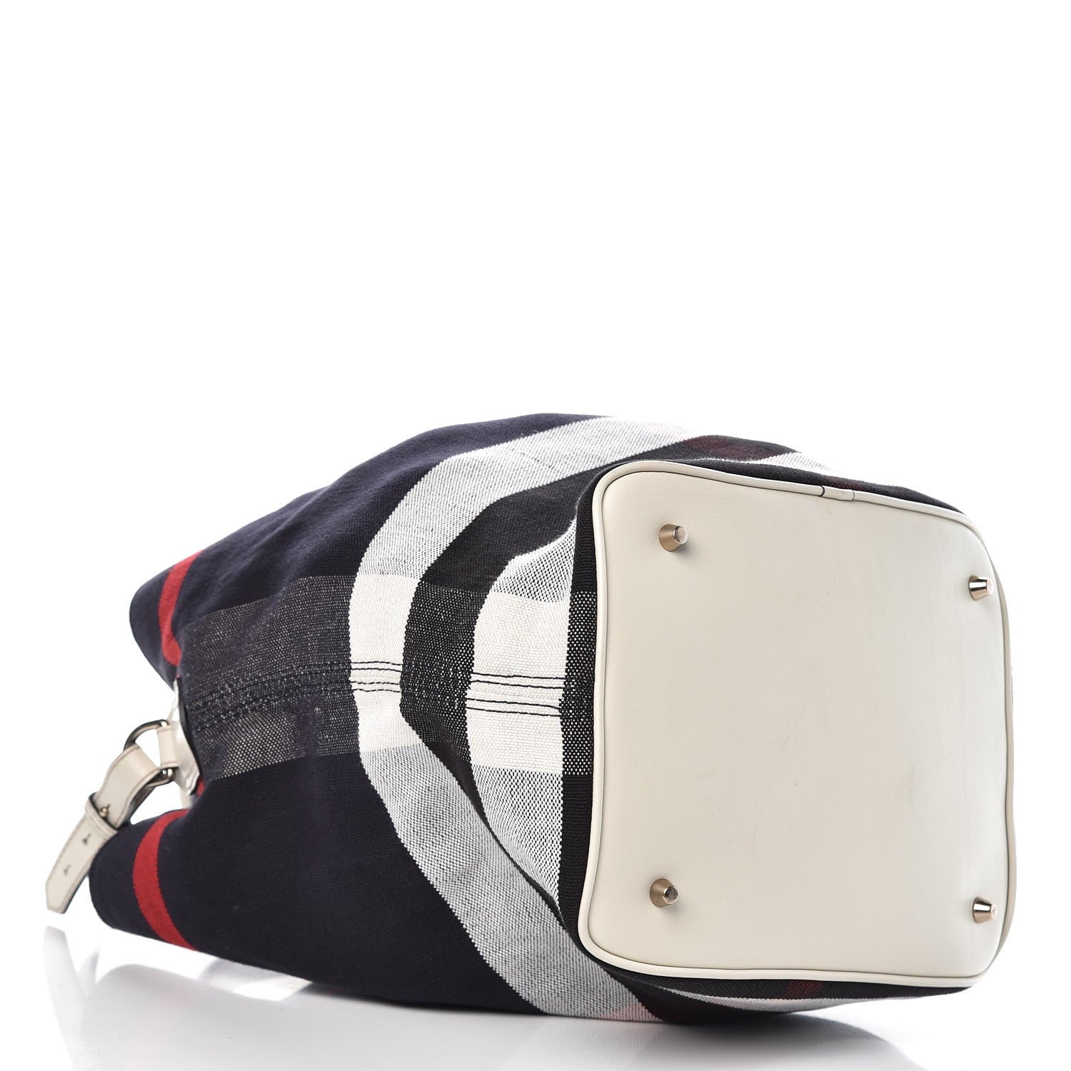 Burberry Canvas Mega Check Medium Ashby Hobo White 5 of 9
