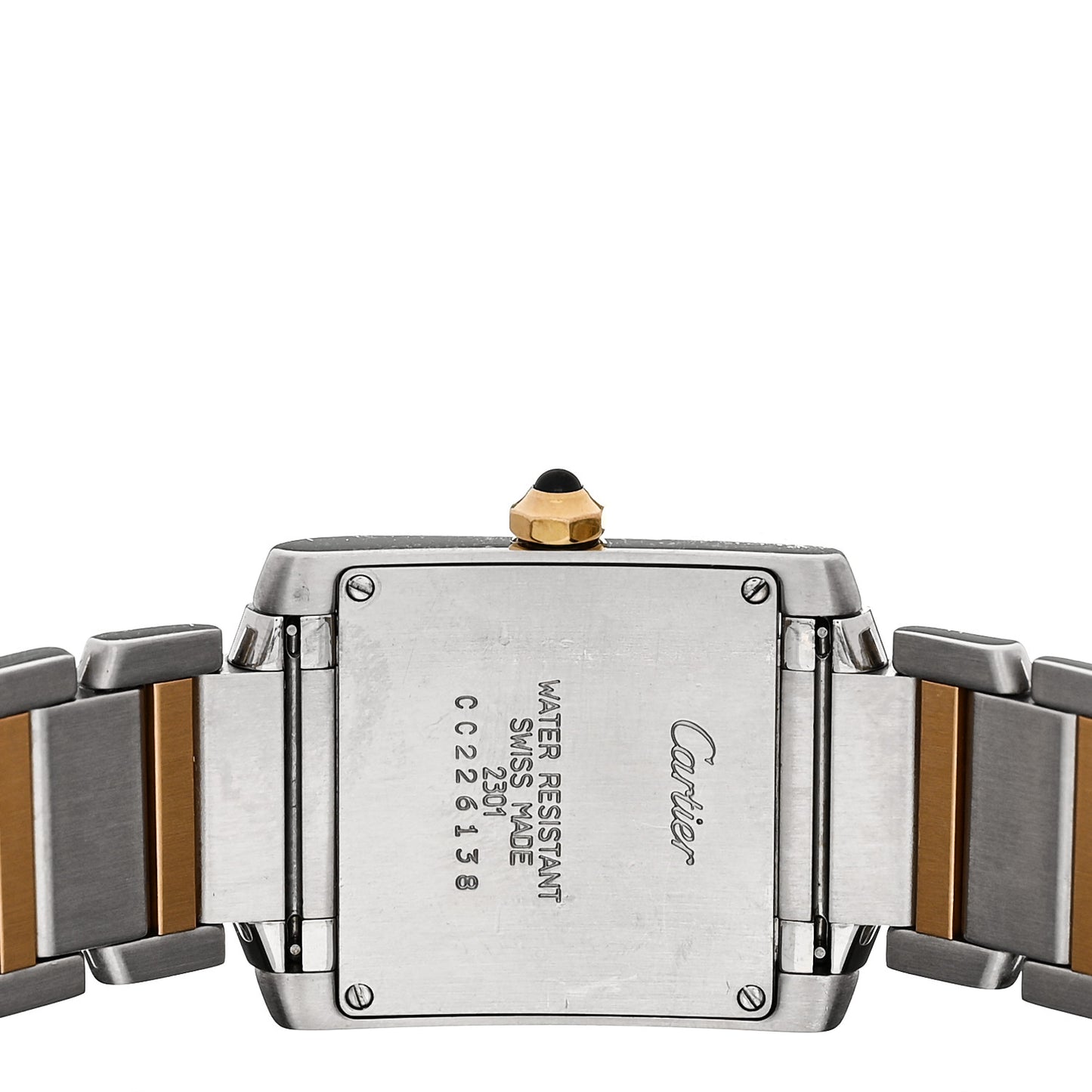 Stainless Steel 18K Yellow Gold 25mm Tank Francaise Quartz Watch