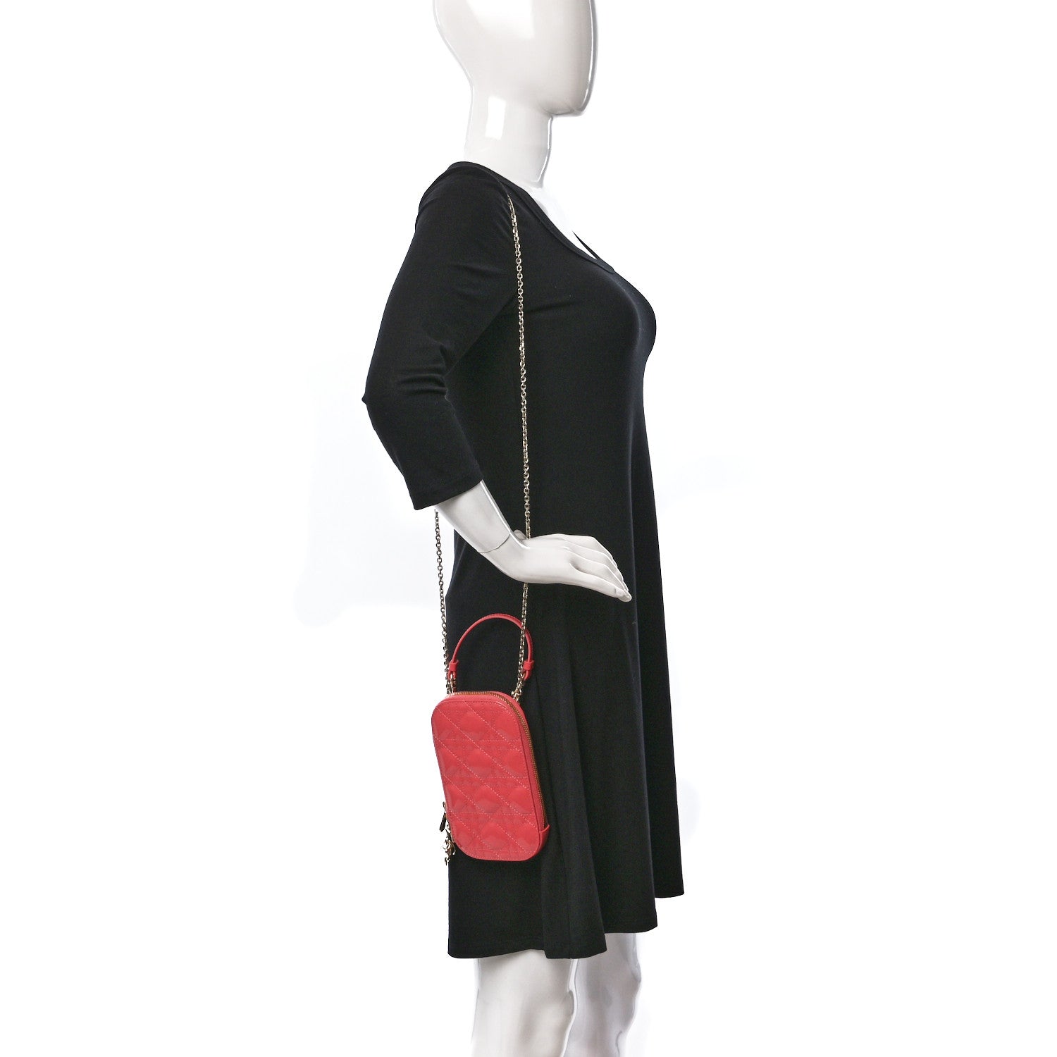 Christian Dior Patent Cannage Lady Dior Phone Holder Pink 2 of 8