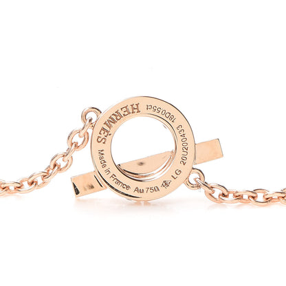 Hermes 18K Rose Gold Diamond Finesse Bracelet LG 4 of 5