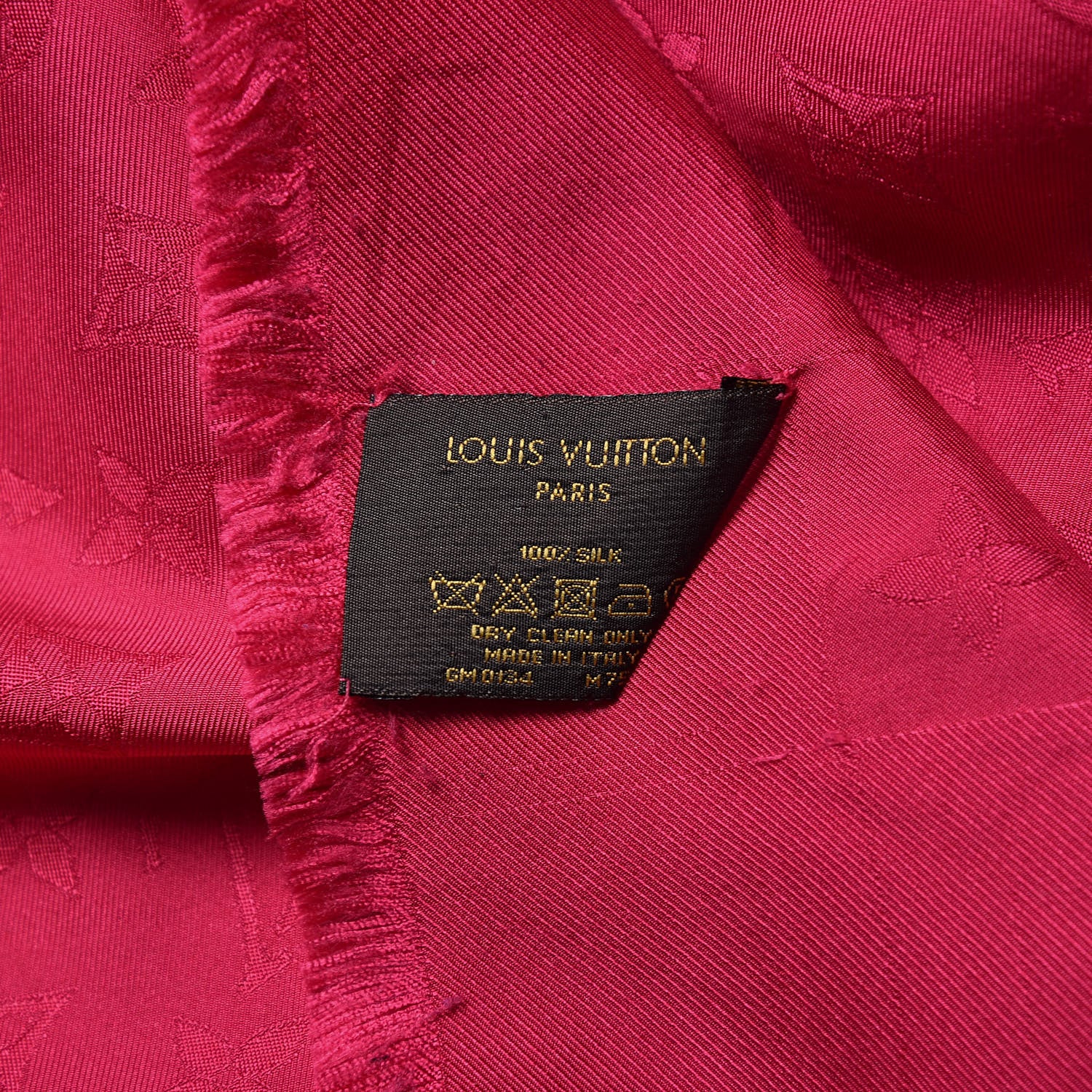 Louis Vuitton Silk Wool Monogram Shawl Fuchsia 3 of 4
