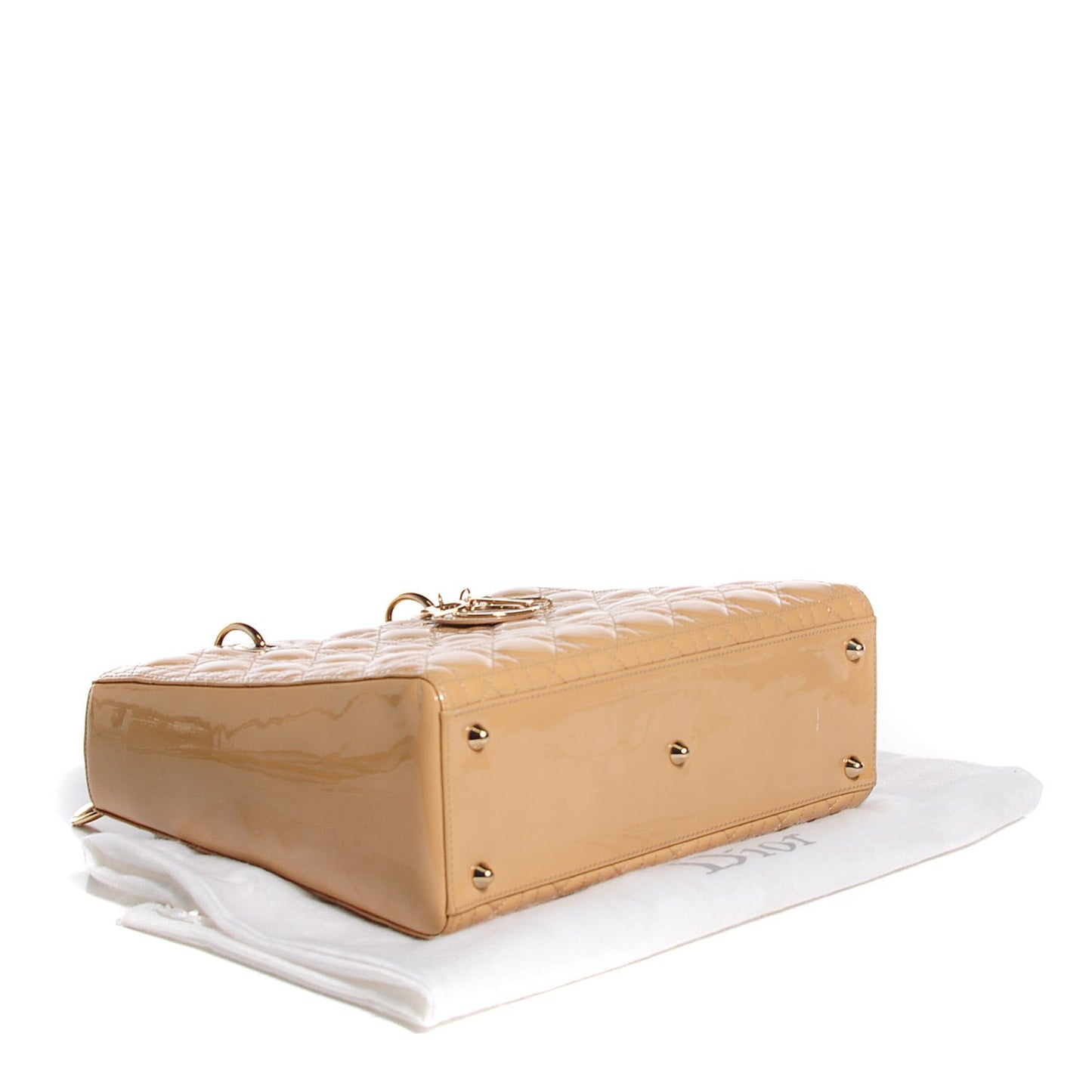 Patent Cannage Large Lady Dior Beige