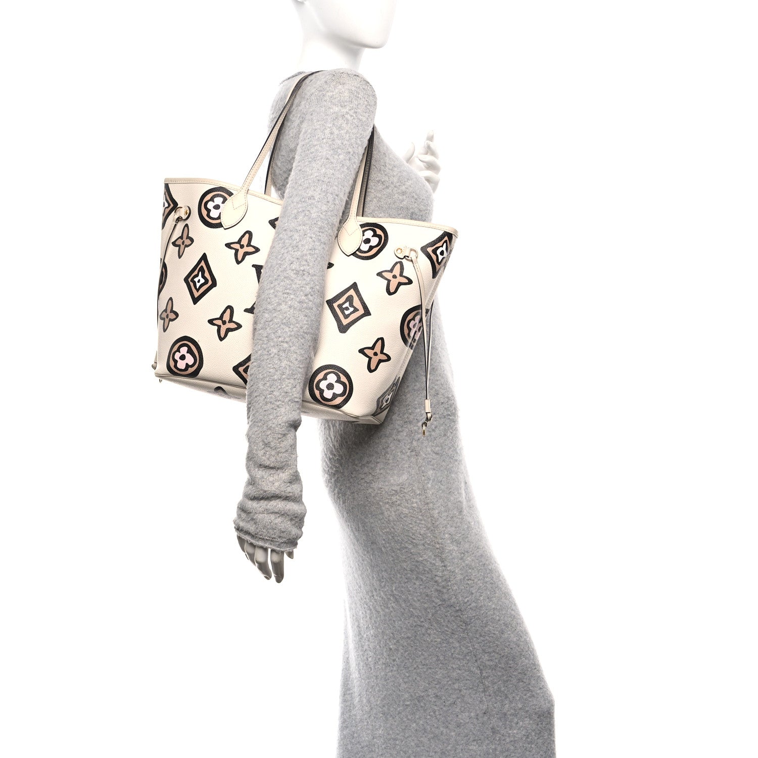 Louis Vuitton Monogram Giant Wild at Heart Neverfull MM Creme