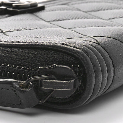 Chanel Caviar Quilted Small Boy Zip Around Wallet So Black 10 of 11