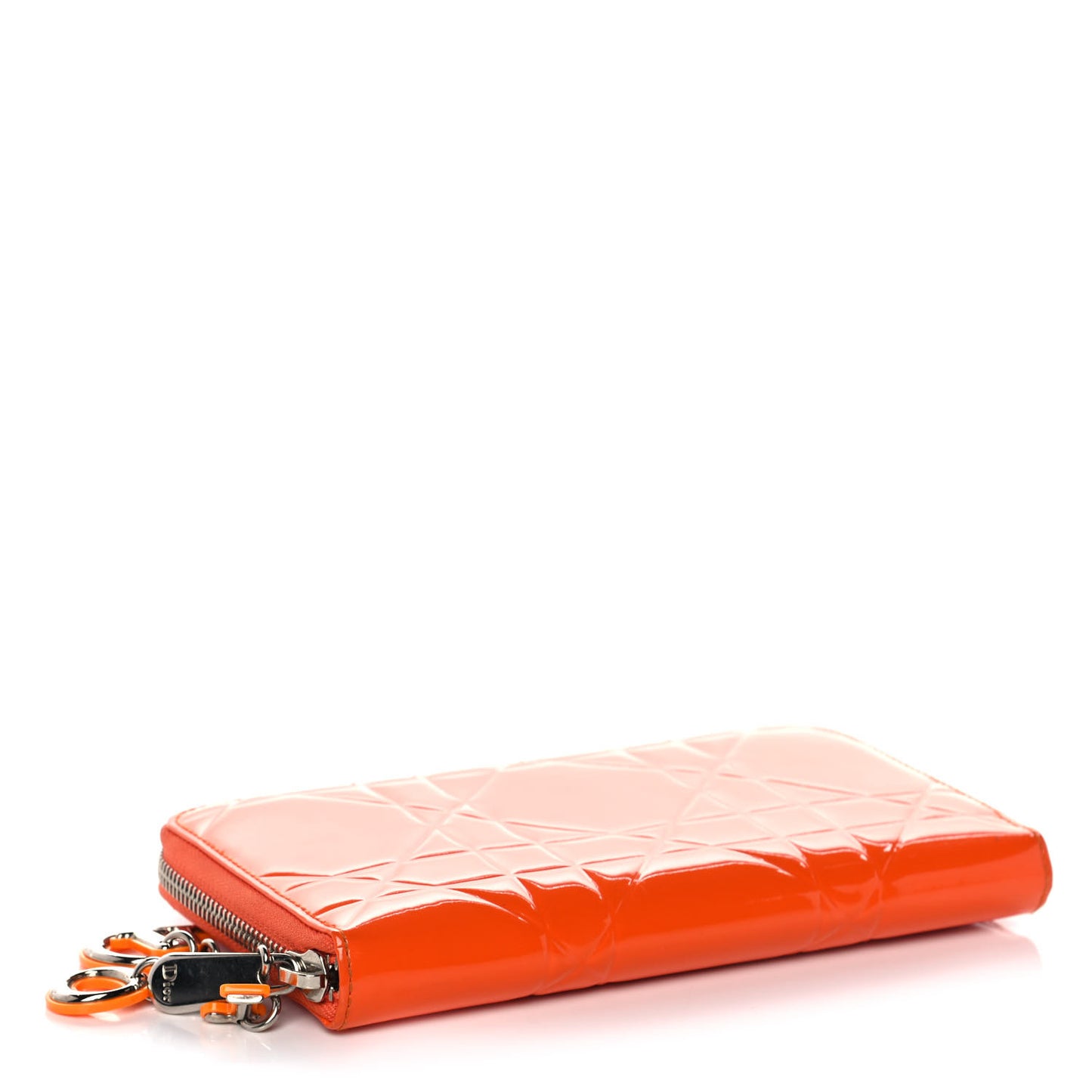Patent Cannage Zip Around Wallet Orange