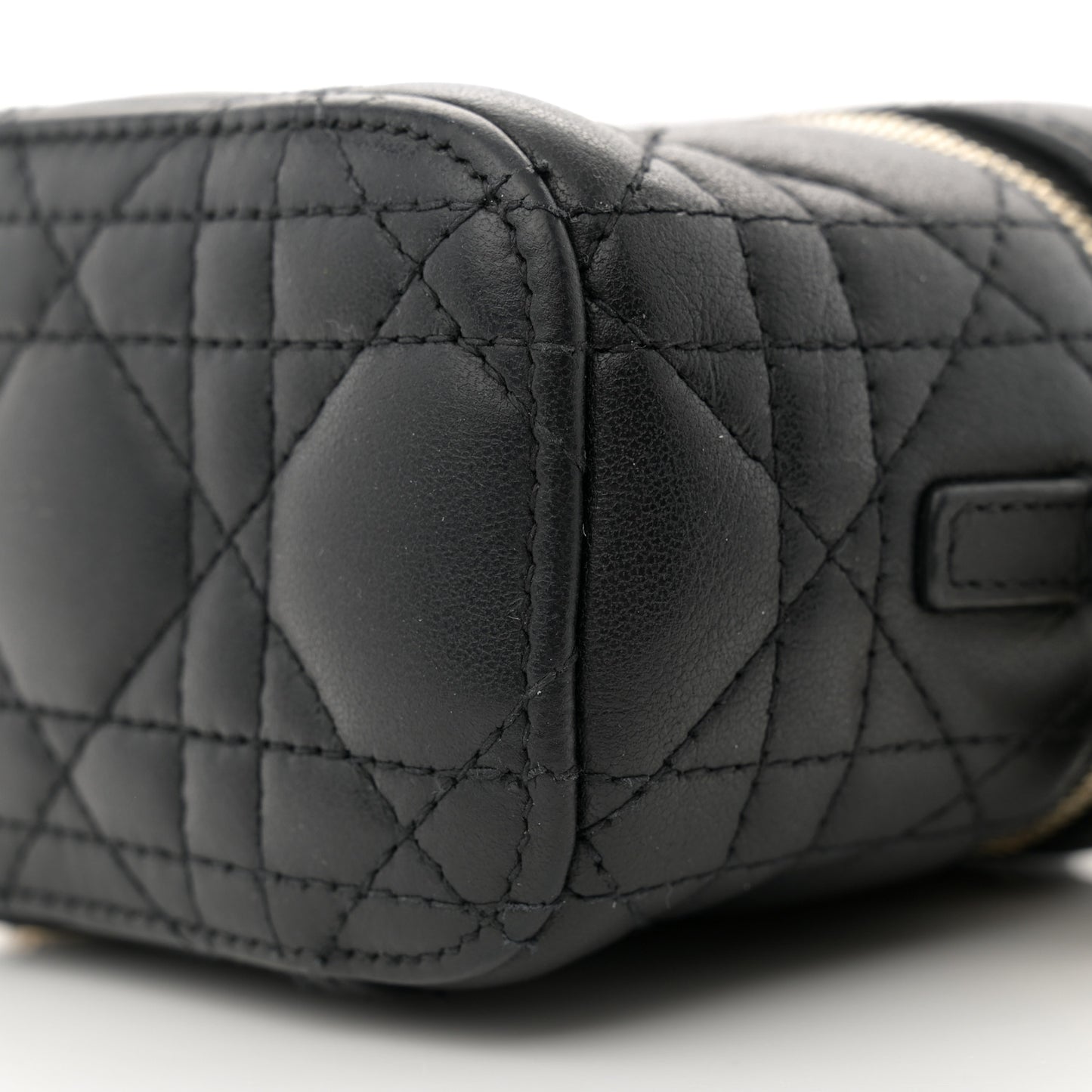 Lambskin Cannage Micro Lady Dior Vanity Case Black