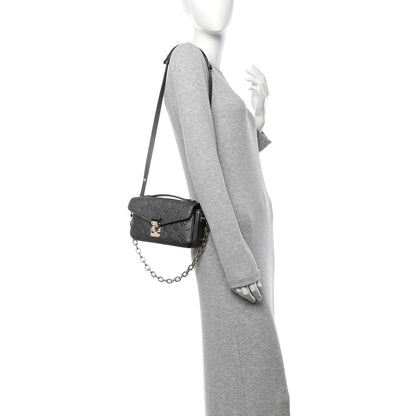 Louis Vuitton Shimmery Empreinte LV Ski Pochette Metis East West Gun Metal 2 of 9