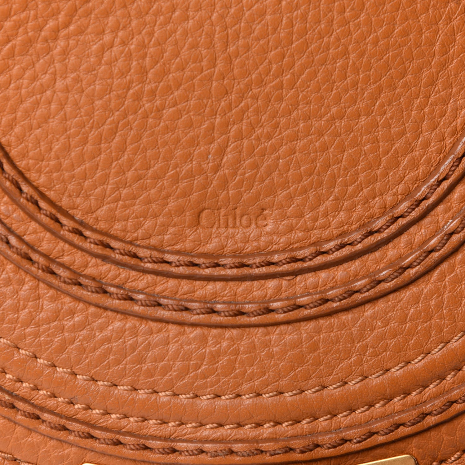 Chloe Calfskin Mini Marcie Round Crossbody Bag Brown Sugar 7 of 12