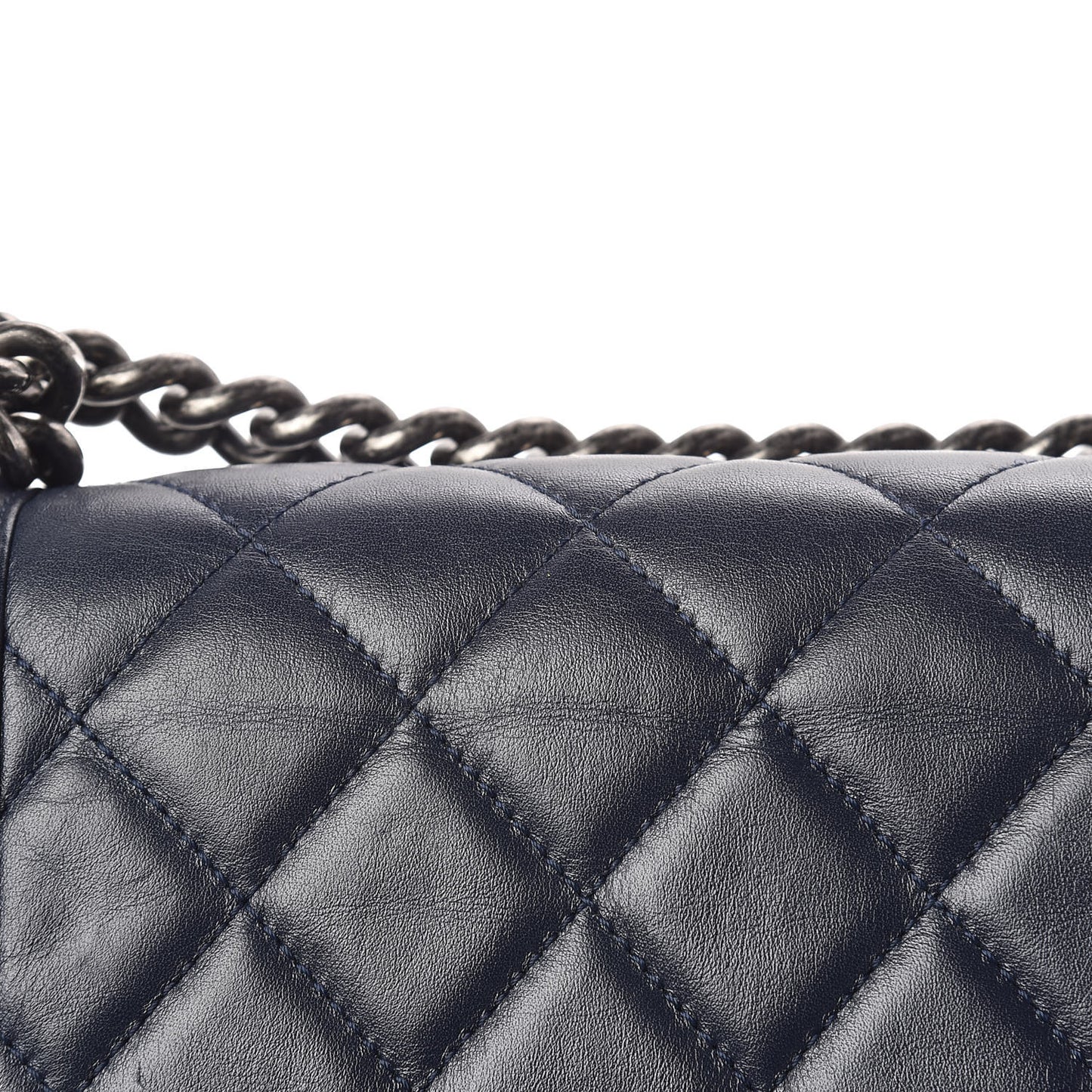 Lambskin Quilted New Medium Boy Flap Navy