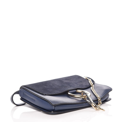 Chloe Suede Calfskin Small Faye Shoulder Bag Denim Blue 4 of 16