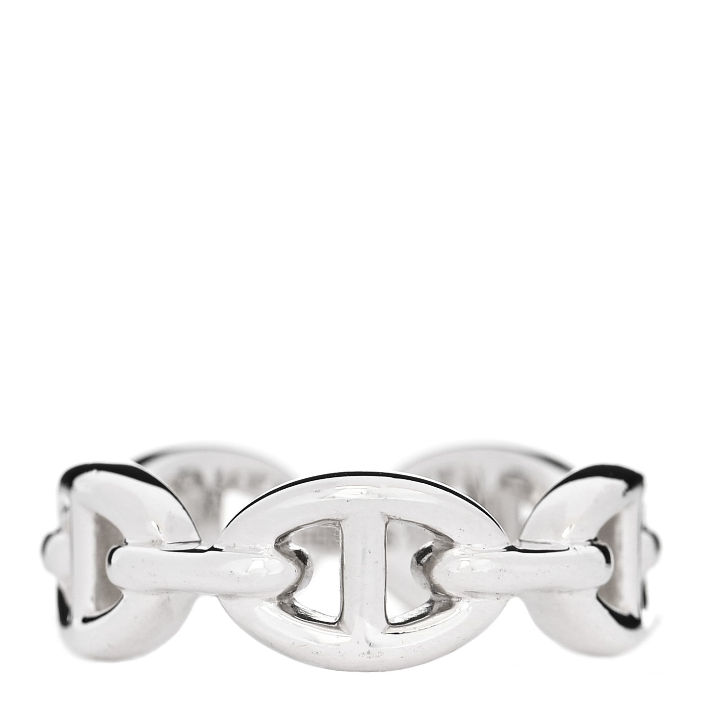 Sterling Silver PM Chaine d'Ancre Enchainee Band Ring 52 6