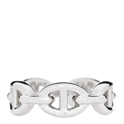 Hermes Sterling Silver PM Chaine d'Ancre Enchainee Band Ring 52 6 1 of 7