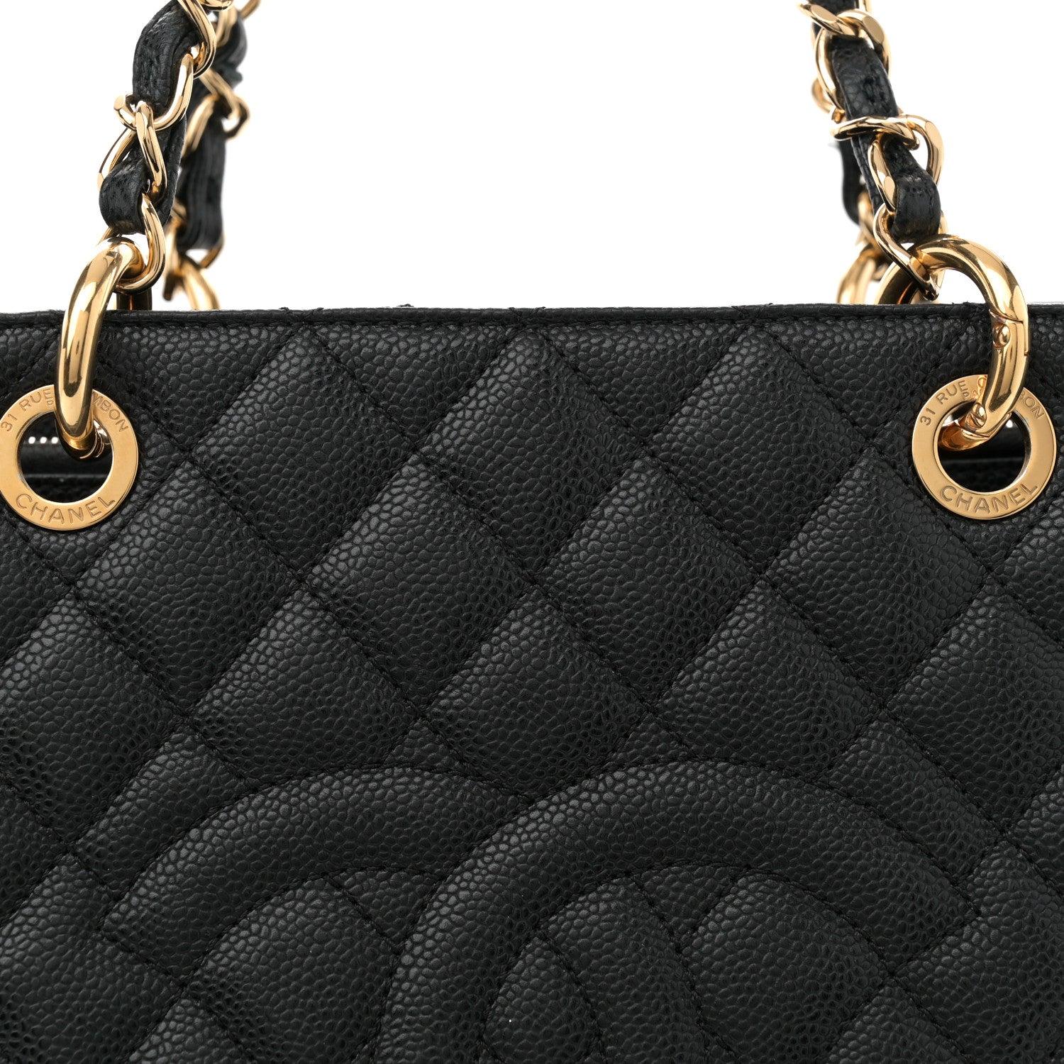 Chanel Caviar Quilted Grand Shopping Tote GST Black 8 of 13