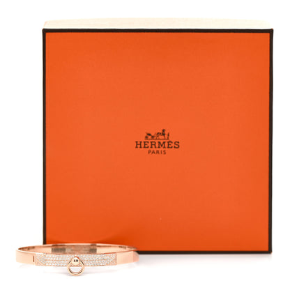 Hermes 18K Rose Gold Diamond PM Collier De Chien Pave Bracelet ST 4 of 4