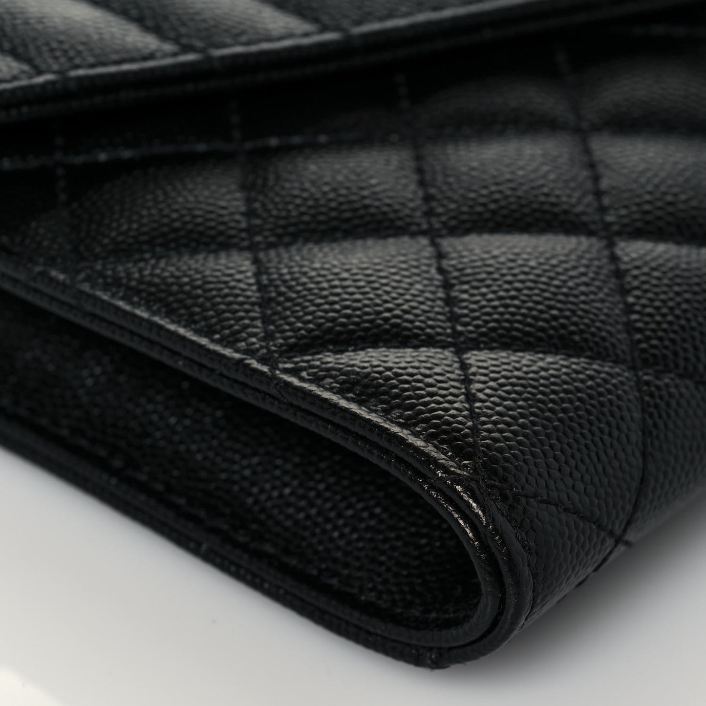 Grain De Poudre Textured Mixed Matelasse Triquilt Monogram Clutch Black