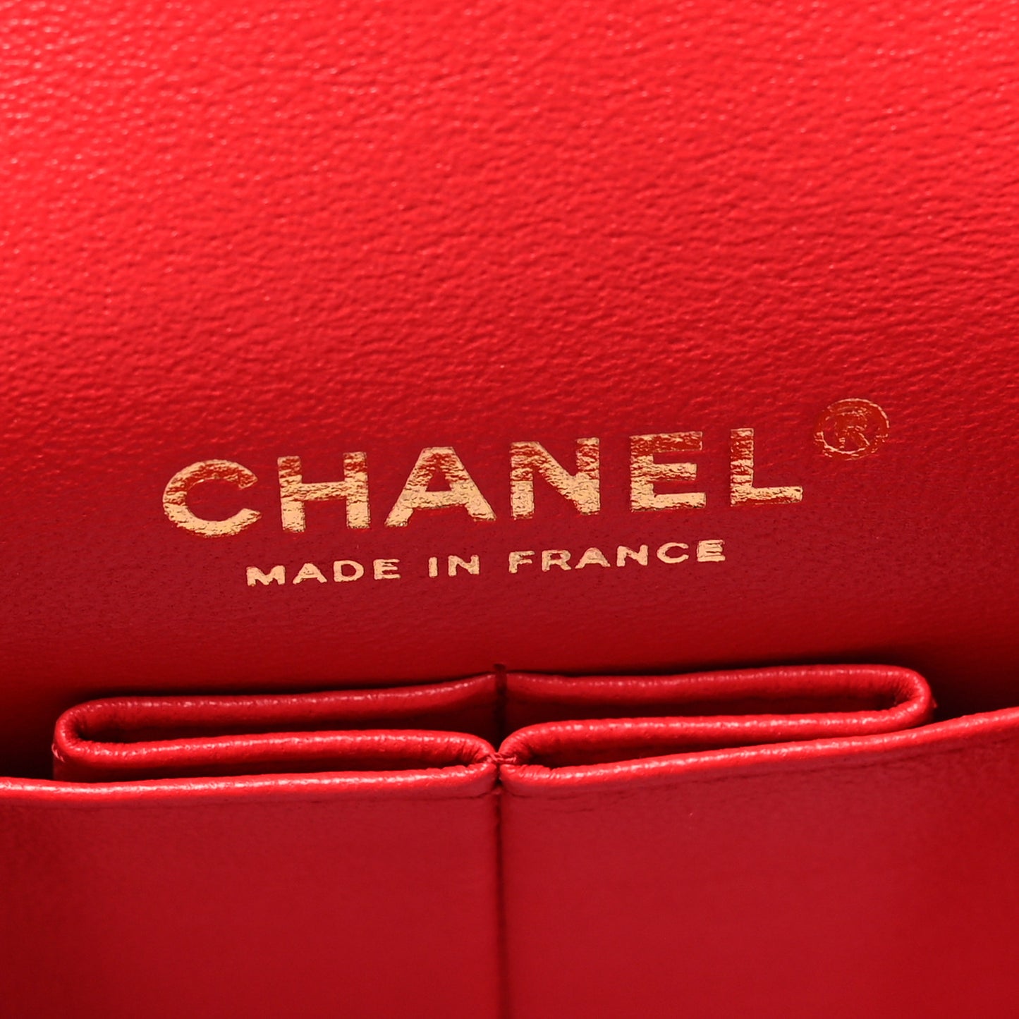 Caviar Quilted Small Double Flap Red