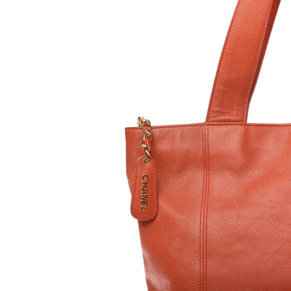 Chanel Caviar CC Tote Orange 12 of 14