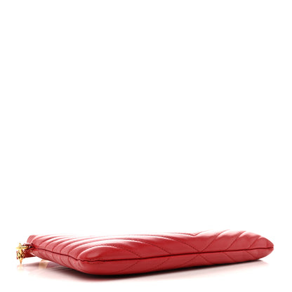 Saint Laurent Calfskin Matelasse Chevron Monogram A5 Wristlet Bandana Red 4 of 11