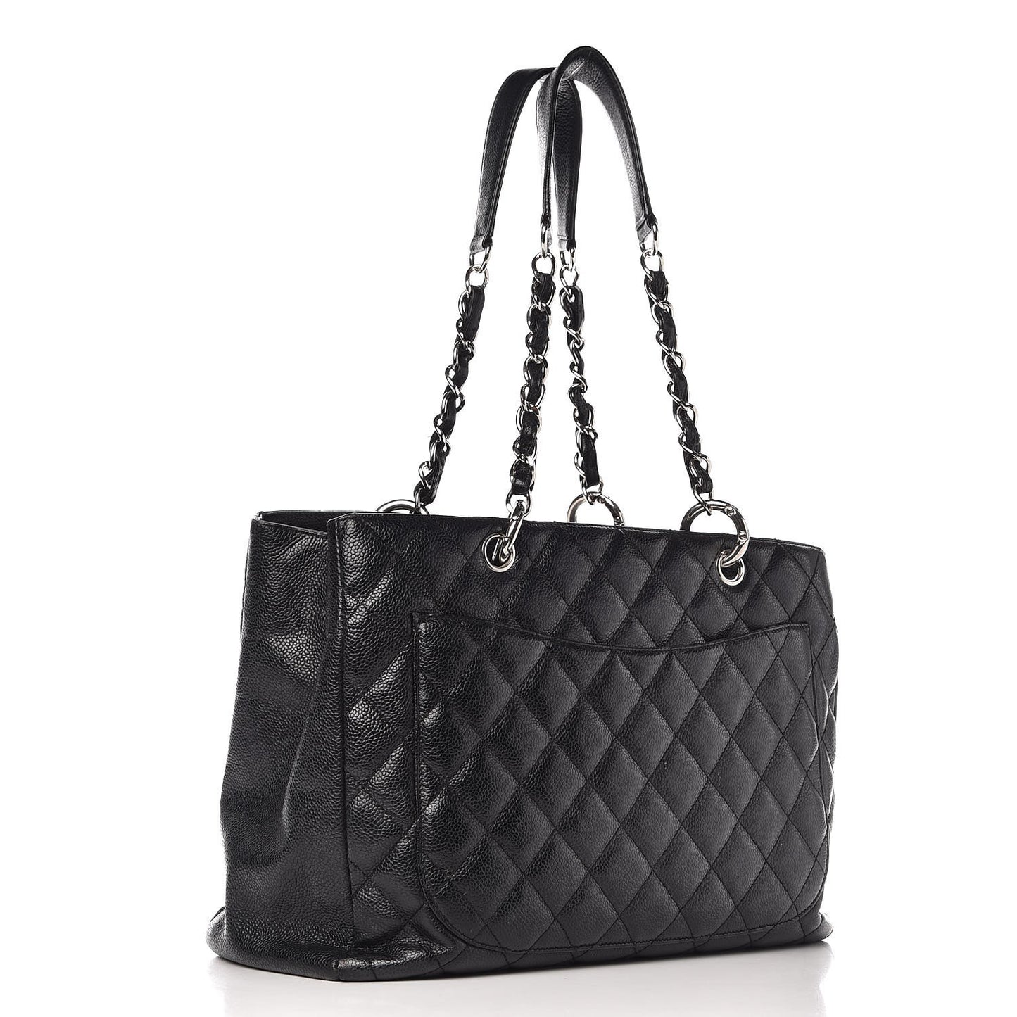 Caviar Quilted Grand Shopping Tote GST Black