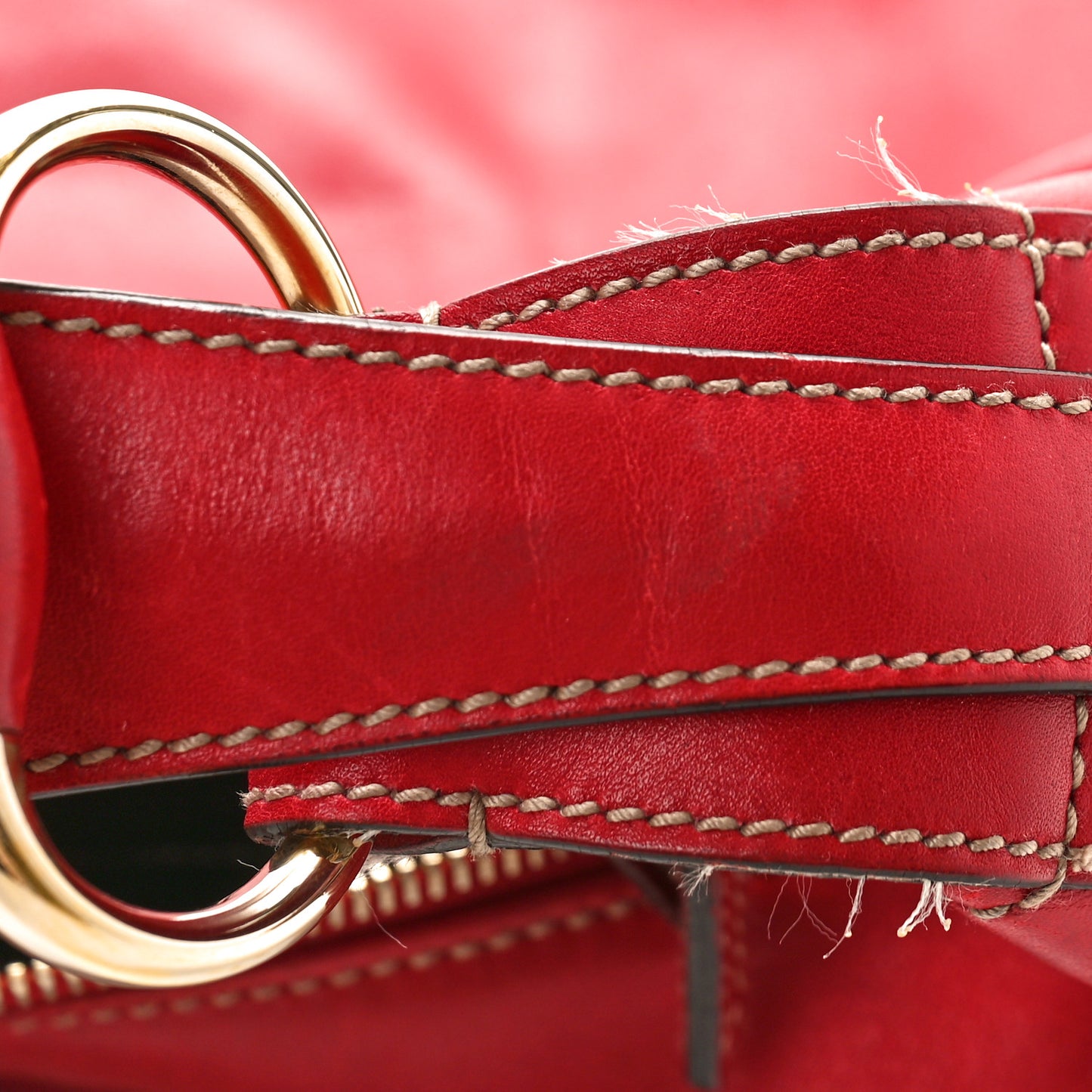 Calfskin Medium Horsebit Chain Hobo Red
