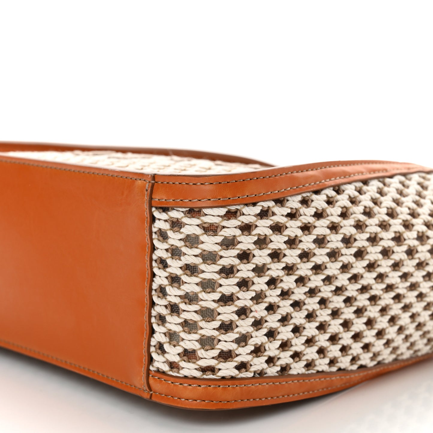 Eco Mesh Rope Logo Mini Crossbody Ivory Beige