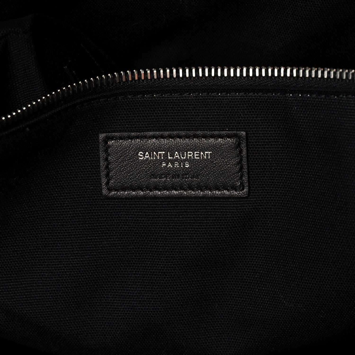 Saint Laurent Calfskin Crocodile Embossed Large Convertible ID Bag Black 9 of 11