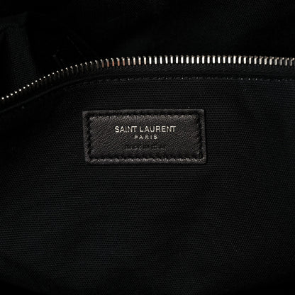 Saint Laurent Calfskin Crocodile Embossed Large Convertible ID Bag Black 9 of 11