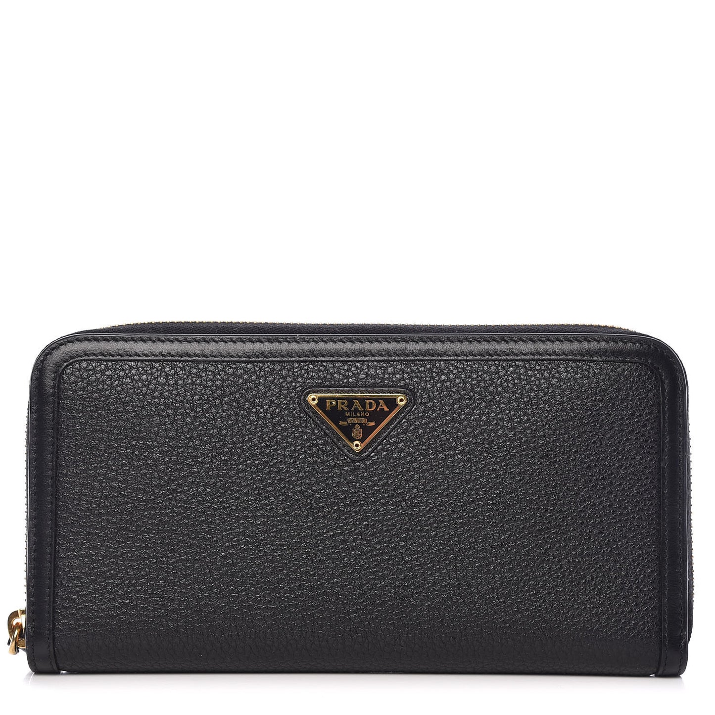 Vitello Daino Zip Around Wallet Black
