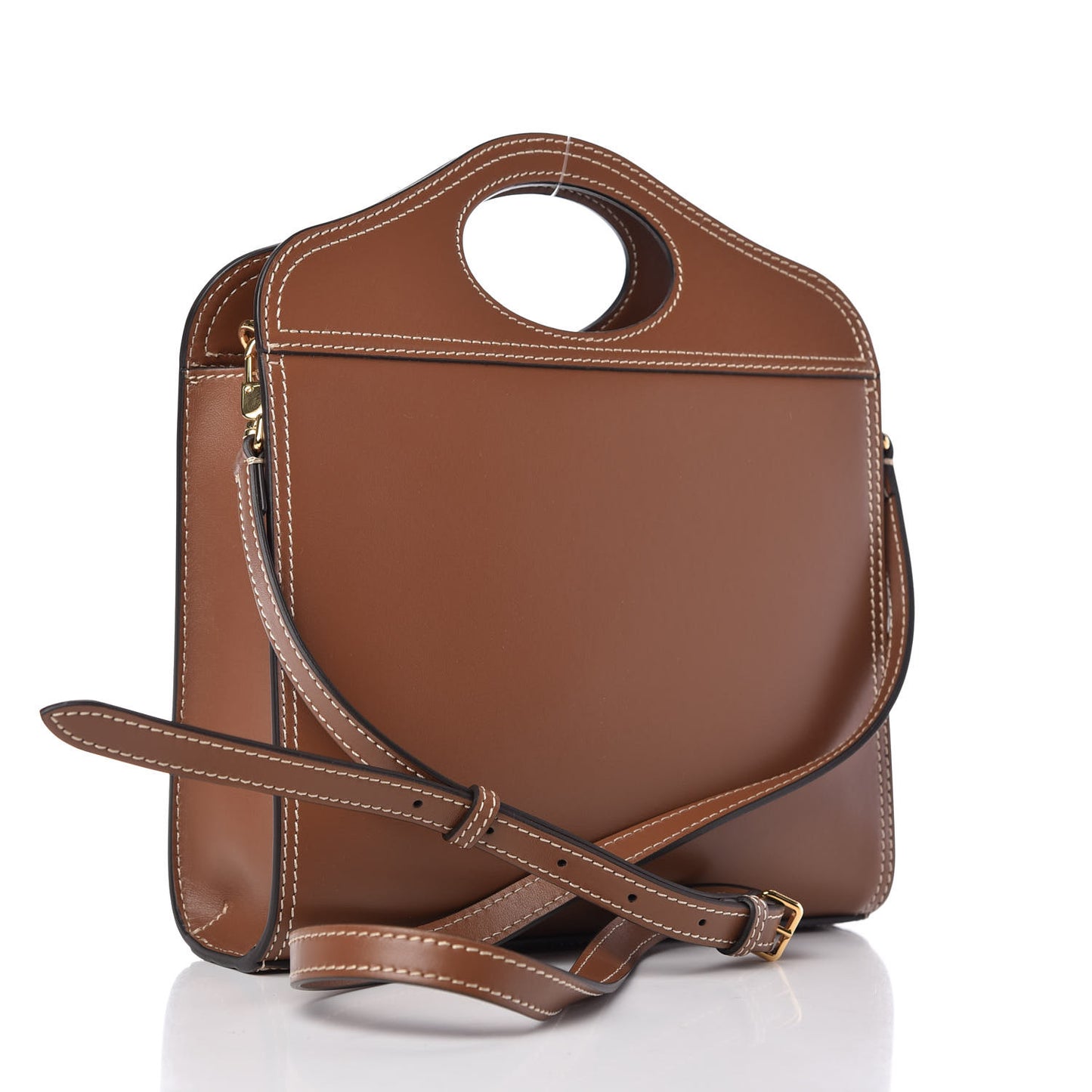 Smooth Calfskin Mini Pocket Bag Malt Brown