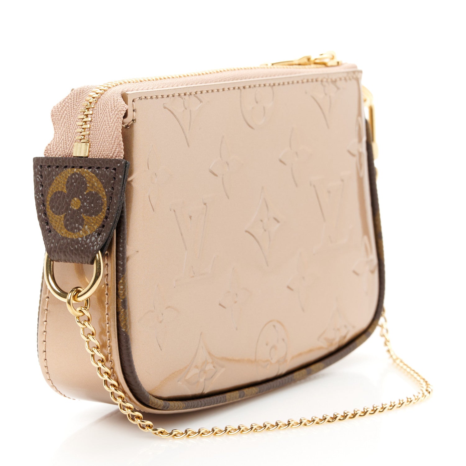 Louis Vuitton Metallic Vernis Mini Pochette Accessories Rose Gold 3 of 10