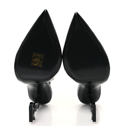 Saint Laurent Patent Crocodile Embossed Opyum 110 Slingback Pumps 37 Black 6 of 10