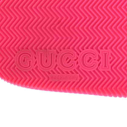 Gucci Rubber Web Womens Criss Cross Slide Sandals 38 Coral New Shamarock 8 of 8
