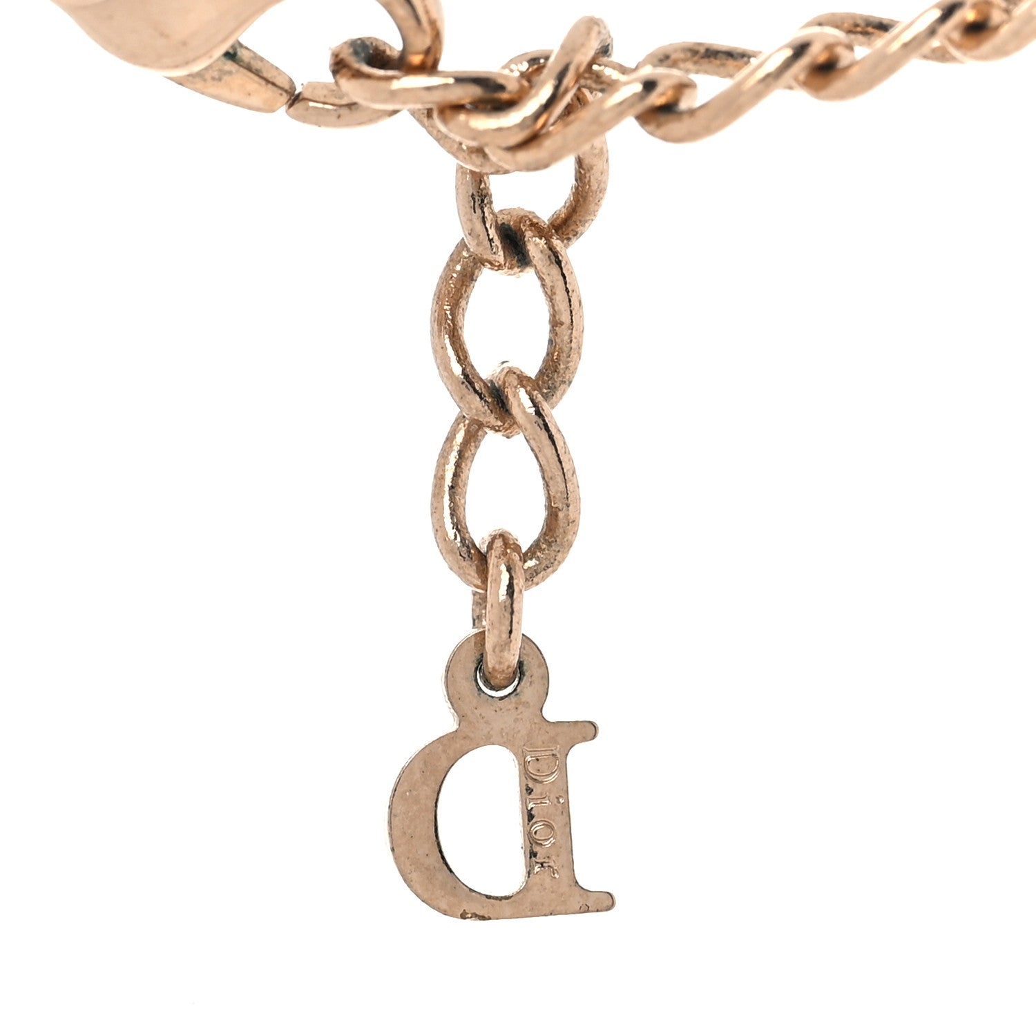 Christian Dior Bow CD Necklace Red Gold 5 of 5