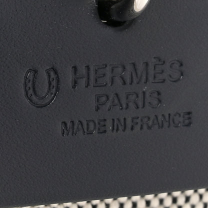 Hermes Vache Hunter Toile H Brides de Gala Herbag Zip Retourne 31 PM Bleu De France Ecru Black 7 of 12