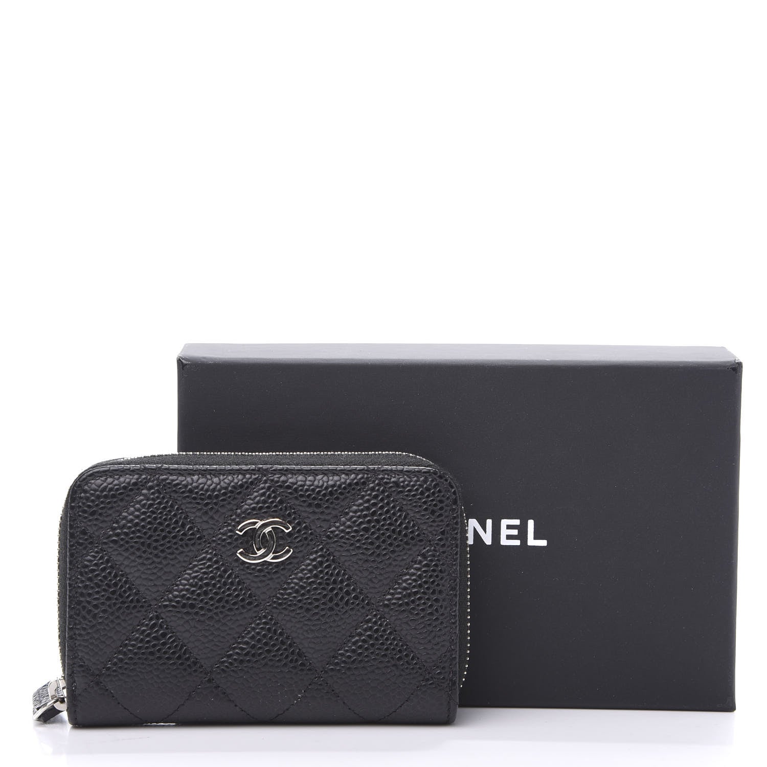 Chanel Caviar Quilted Zip Coin Purse Black 8 of 8
