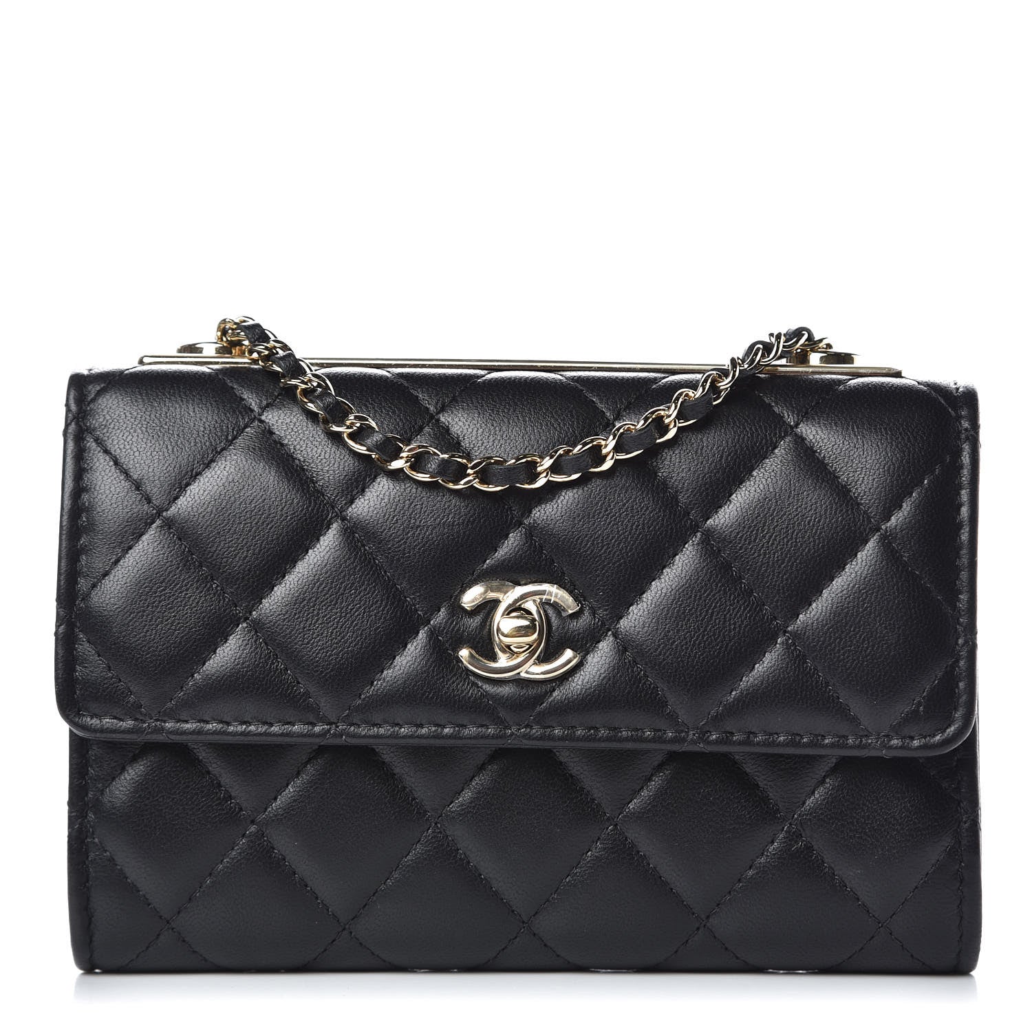 Chanel Lambskin Quilted Mini Trendy CC Wallet On Chain WOC Black 1 of 13